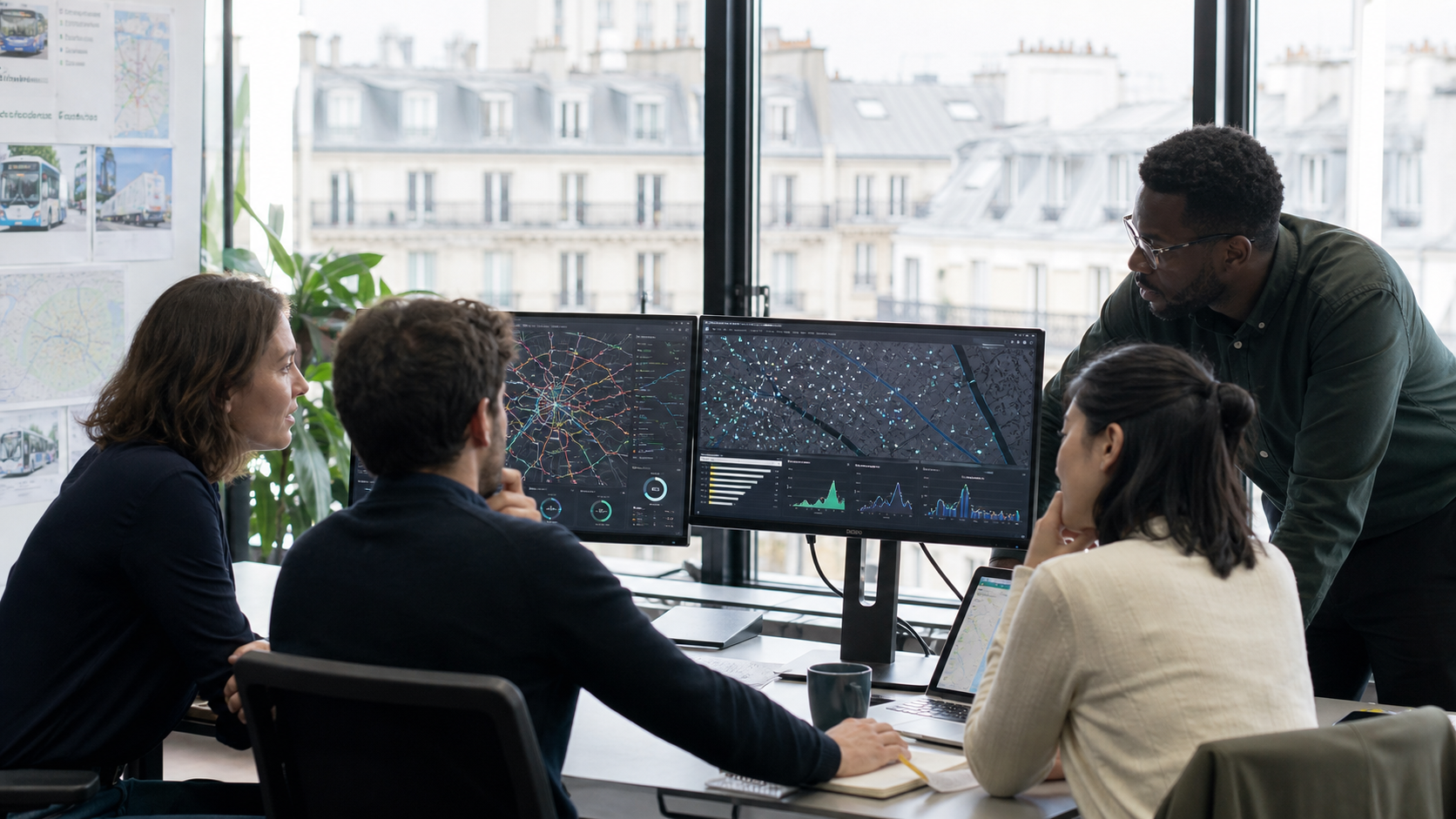 Équipe MYTH Technologies analysant des données de mobilité